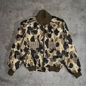 Vintage Columbia Sportswear Reversible Camo Bomber Jacket Hunting Size Medium